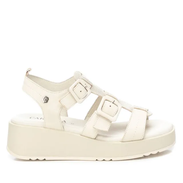 Carmela 16083303 sandale cuir blanc plateforme 5 cm