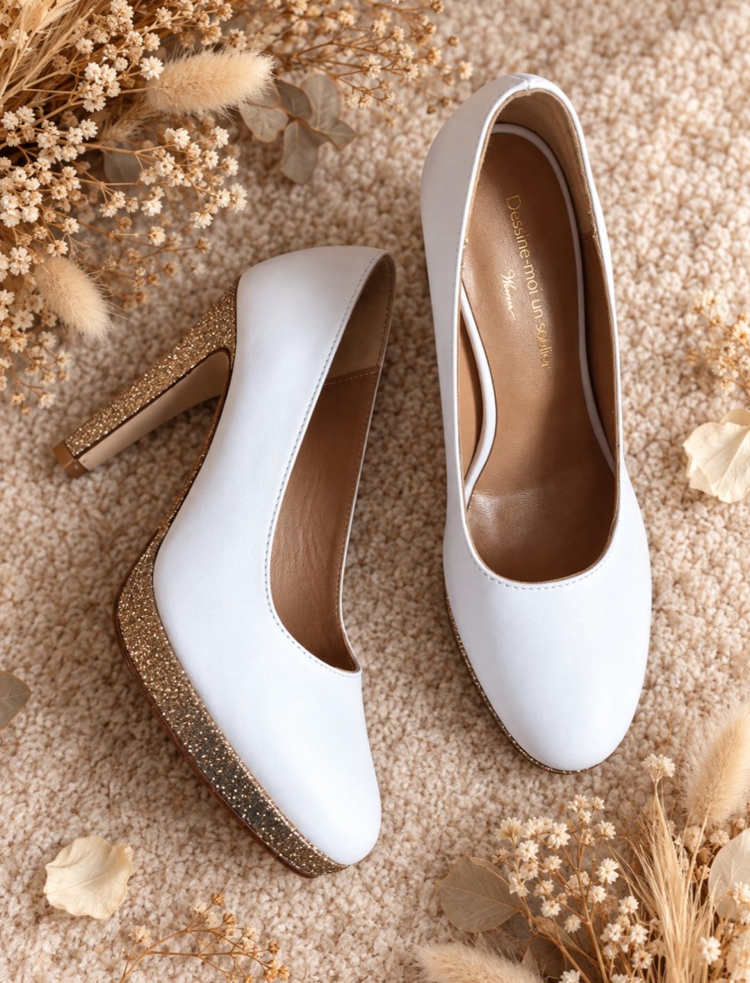 Dessine Moi Un Soulier escarpin plateforme cuir blanc 39