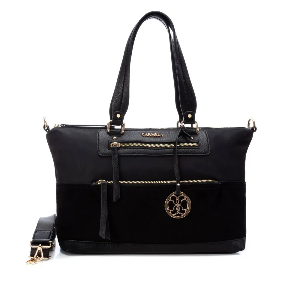 Carmela 18606501 sac épaule noir nylon 6 poches