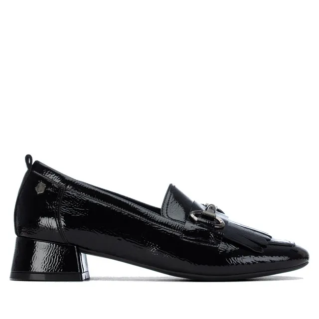 Carmela 16436201 mocassin femme noir verni talon bas