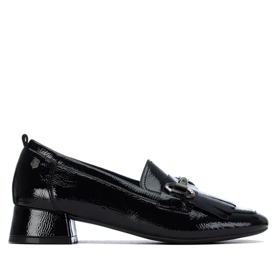 Carmela 16436201 mocassin femme noir verni talon bas