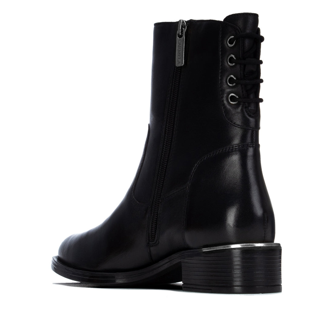 Carmela 16400901 bottine femme cuir noir talon bas