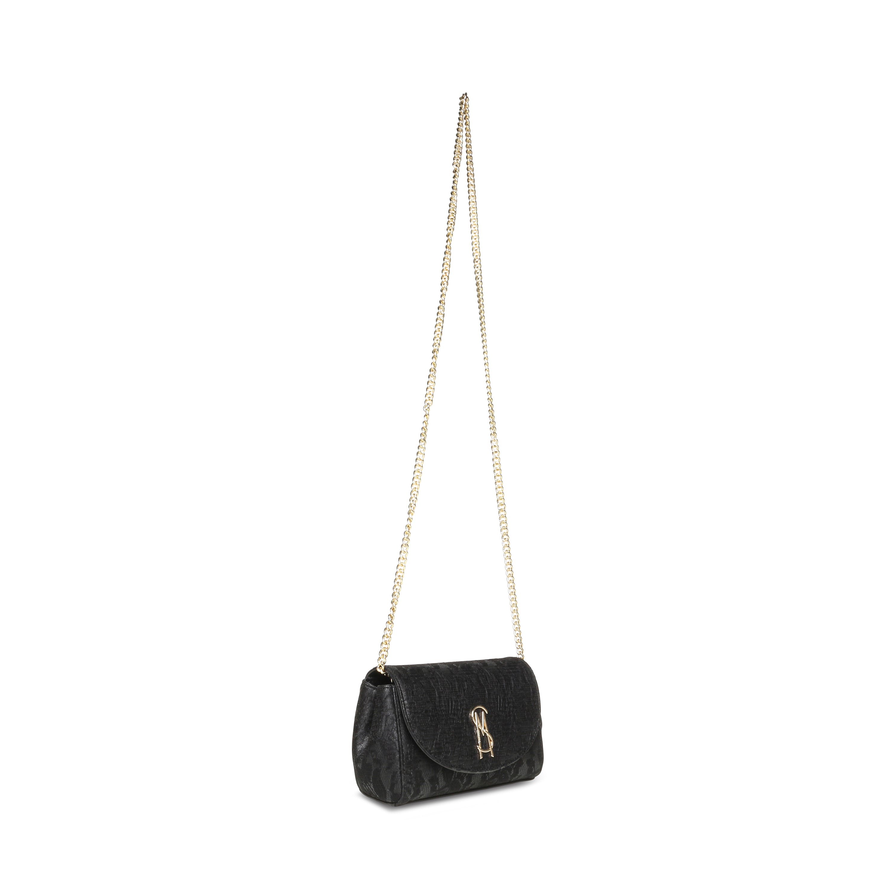 Steve Madden Bnylah sac bandoulière noir or rabat