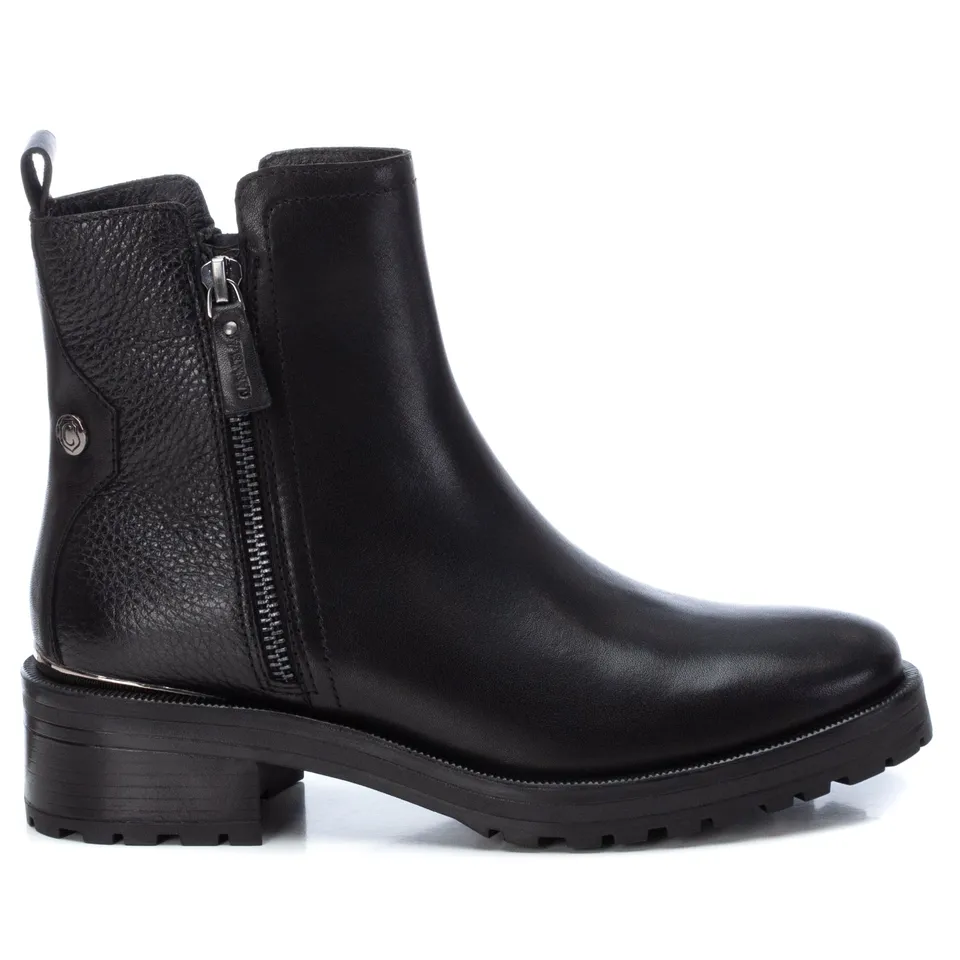 Carmela 16027701 bottine femme cuir noir plate