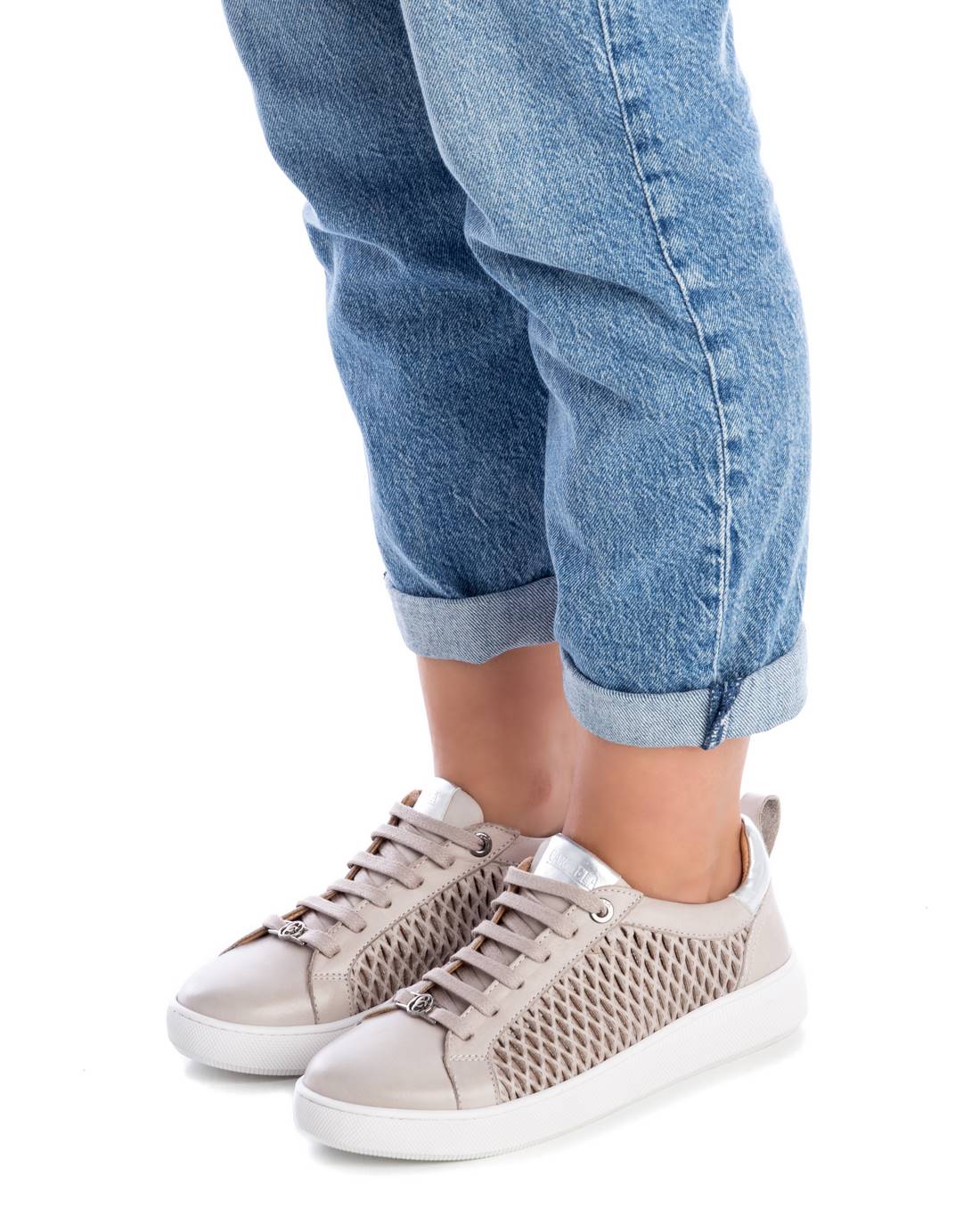 Carmela 16079702 basket cuir blanc à lacets