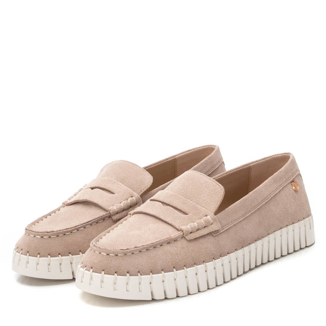 Carmela 16232402 mocassin cuir beige plat