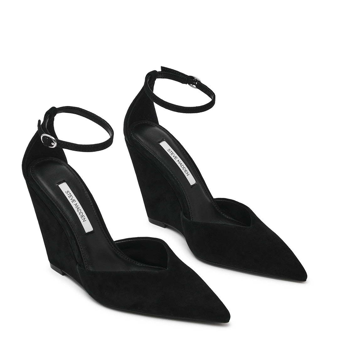 Steve Madden Andry sandales compensées noir daim talon 10 cm
