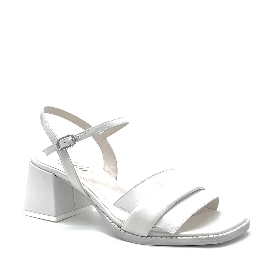 Elata 12118 sandale cuir blanc talon 5,5 cm