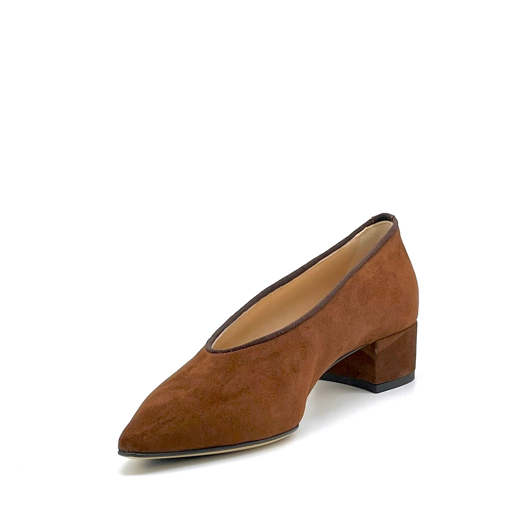 Elata 56511 escarpins daim cognac talon 3,5 cm pointure 37
