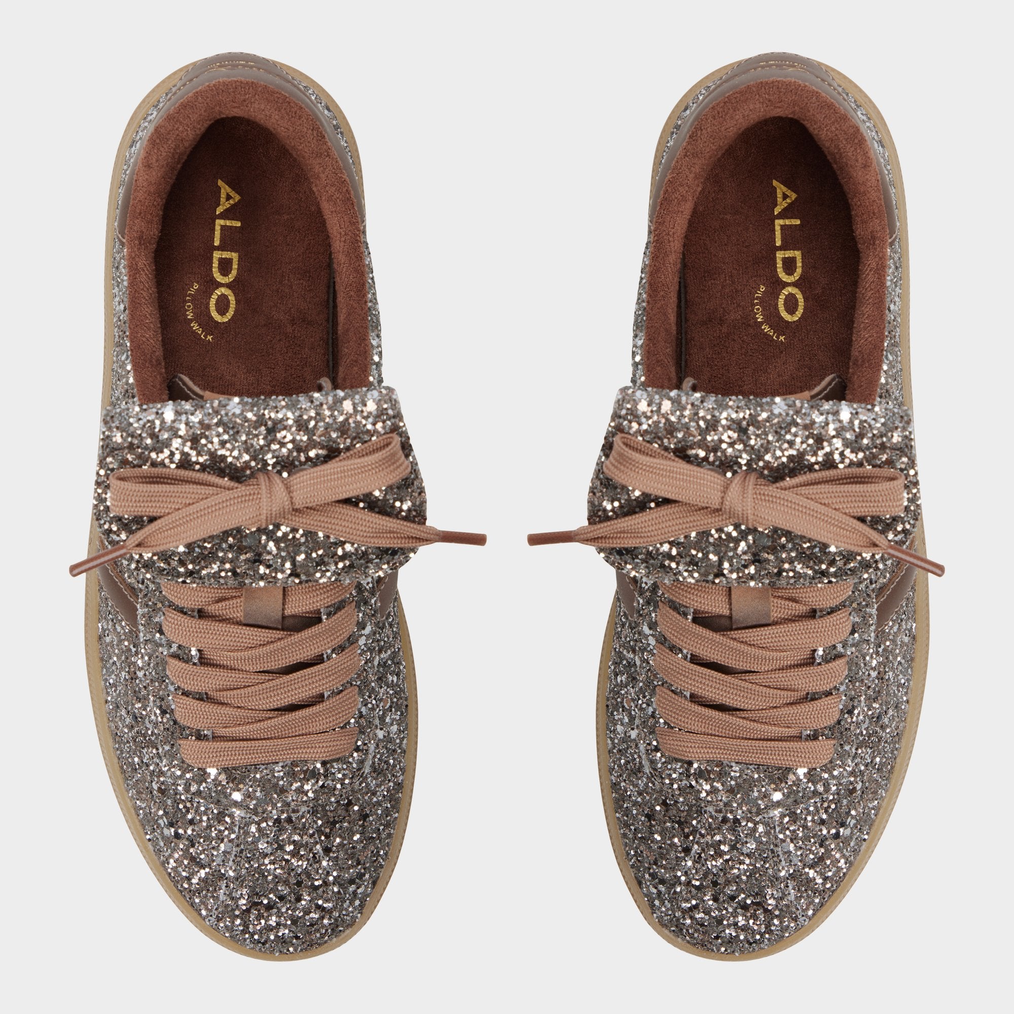 ALDO Itsneaker baskets paillettes marron rétro
