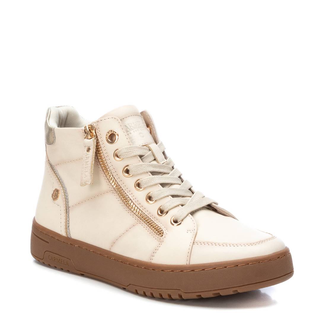Carmela 16107603 basket montante blanche cuir