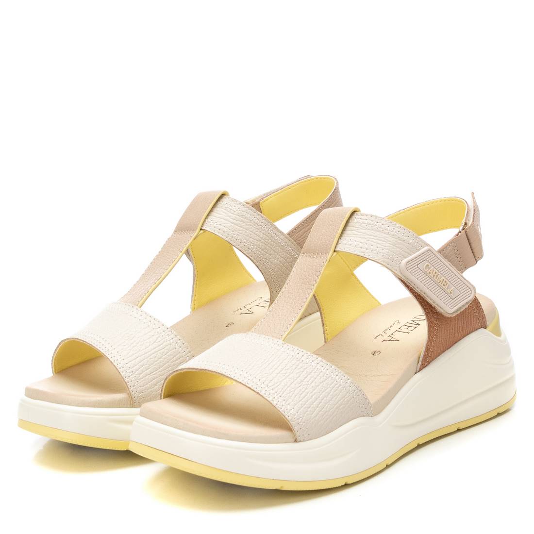 Carmela 16225904 sandales compensées cuir blanc