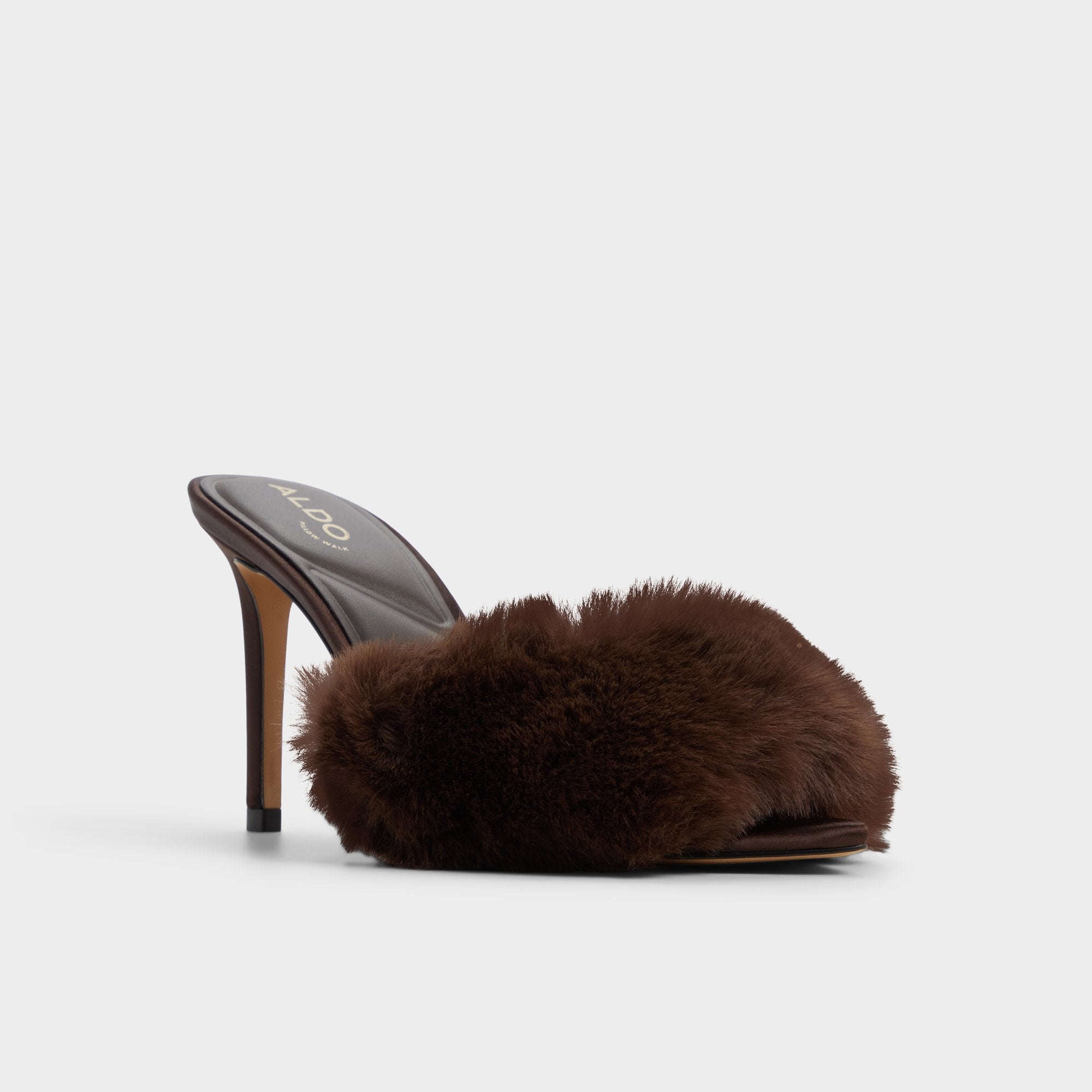 ALDO Anniebrilden mule talon marron fausse fourrure