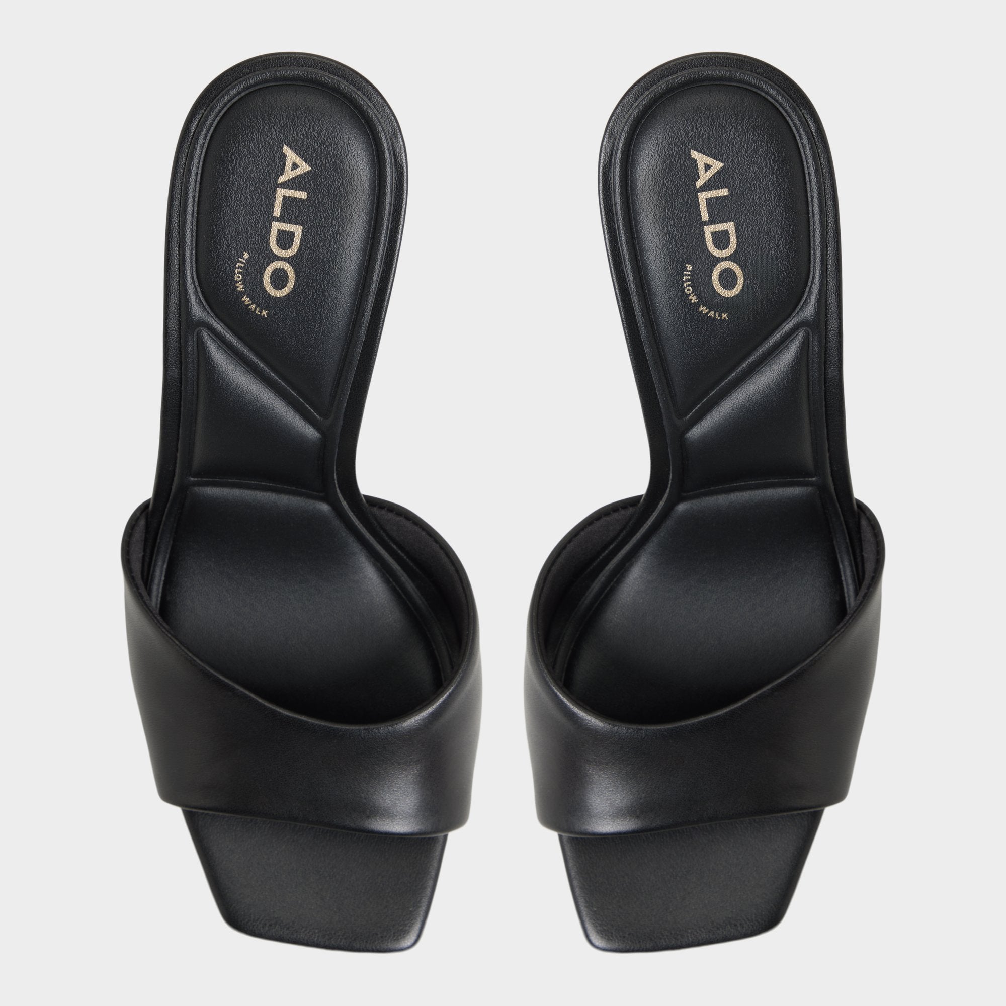 ALDO Jennifer escarpins cuir noir talon évasé