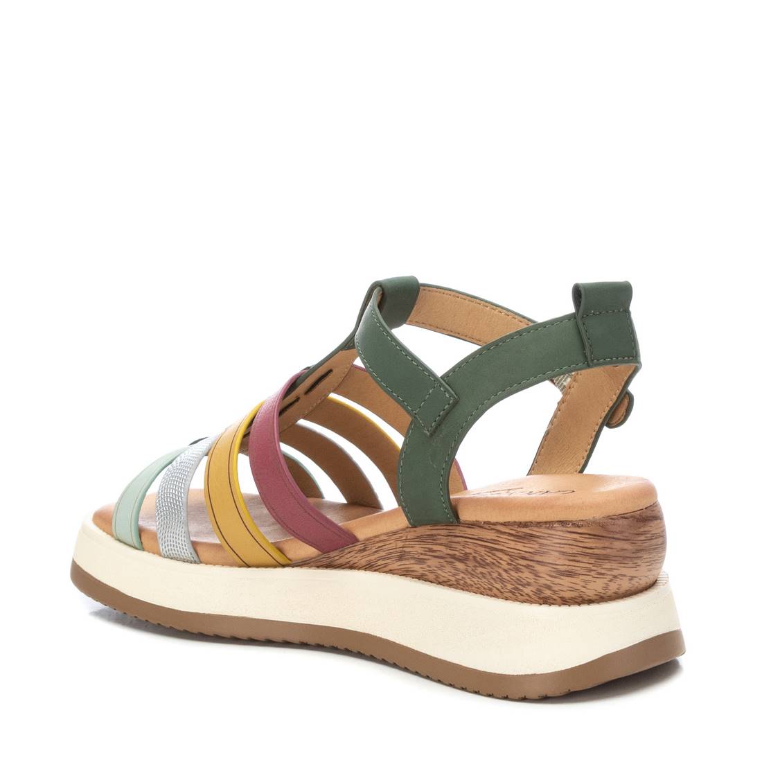 Carmela 16160703 sandales cuir vert compensées