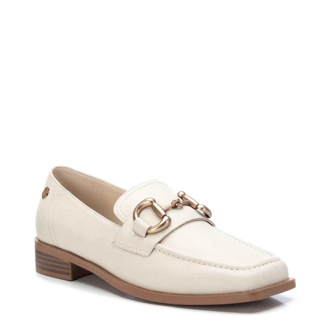 Carmela 16123403 mocassin cuir blanc bout carré
