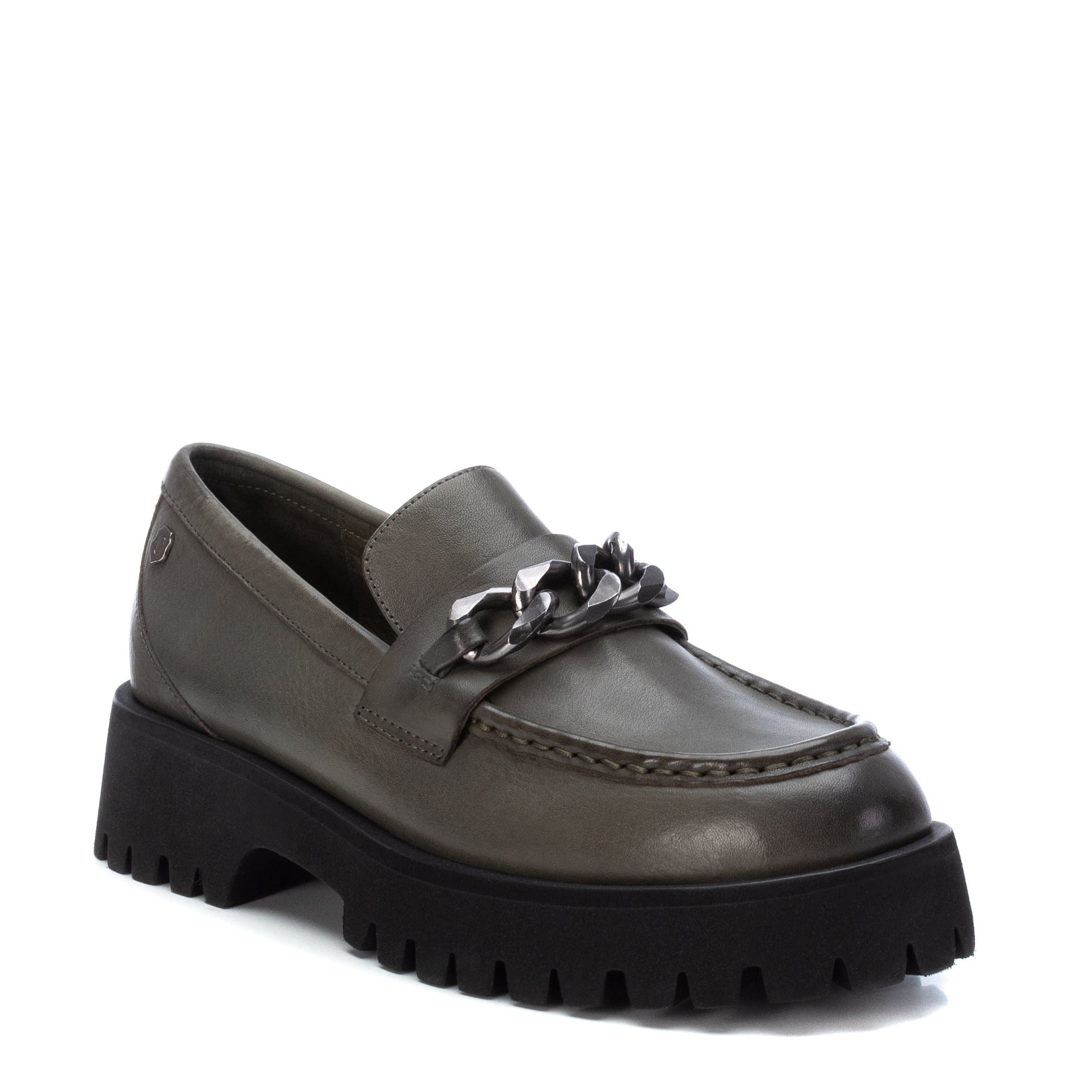 Carmela 16035804 mocassin femme vert cuir plat