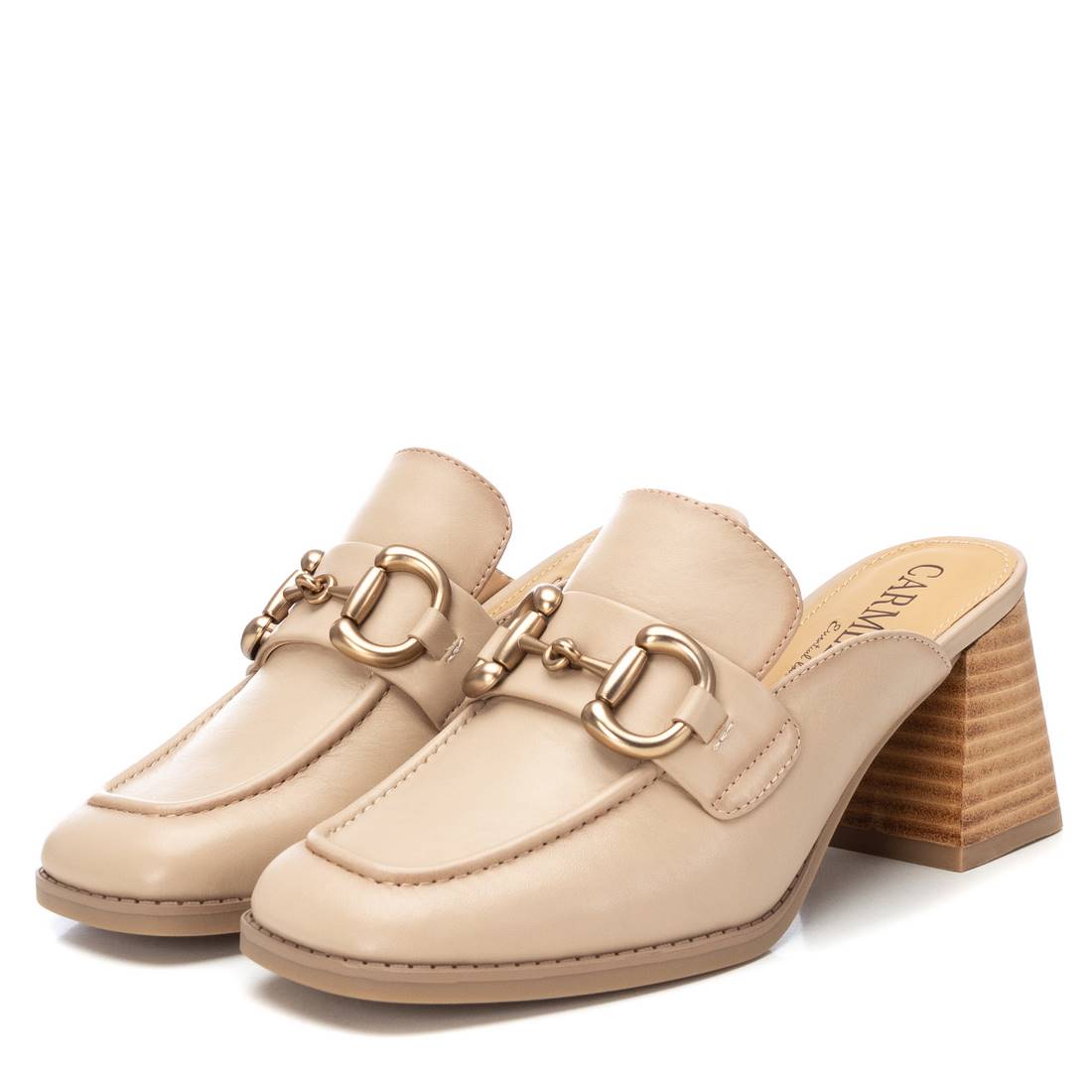Carmela 16144501 sabot mocassin femme marron cuir talon