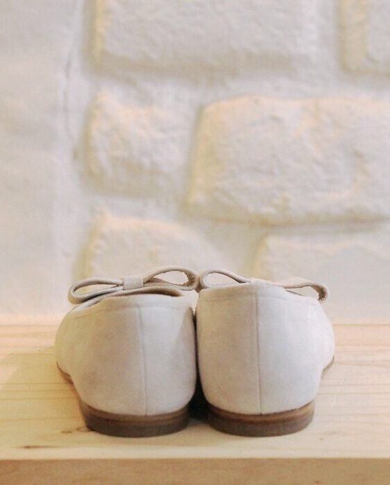Dessine Moi Un Soulier ballerine velours blanc cassé 36,5