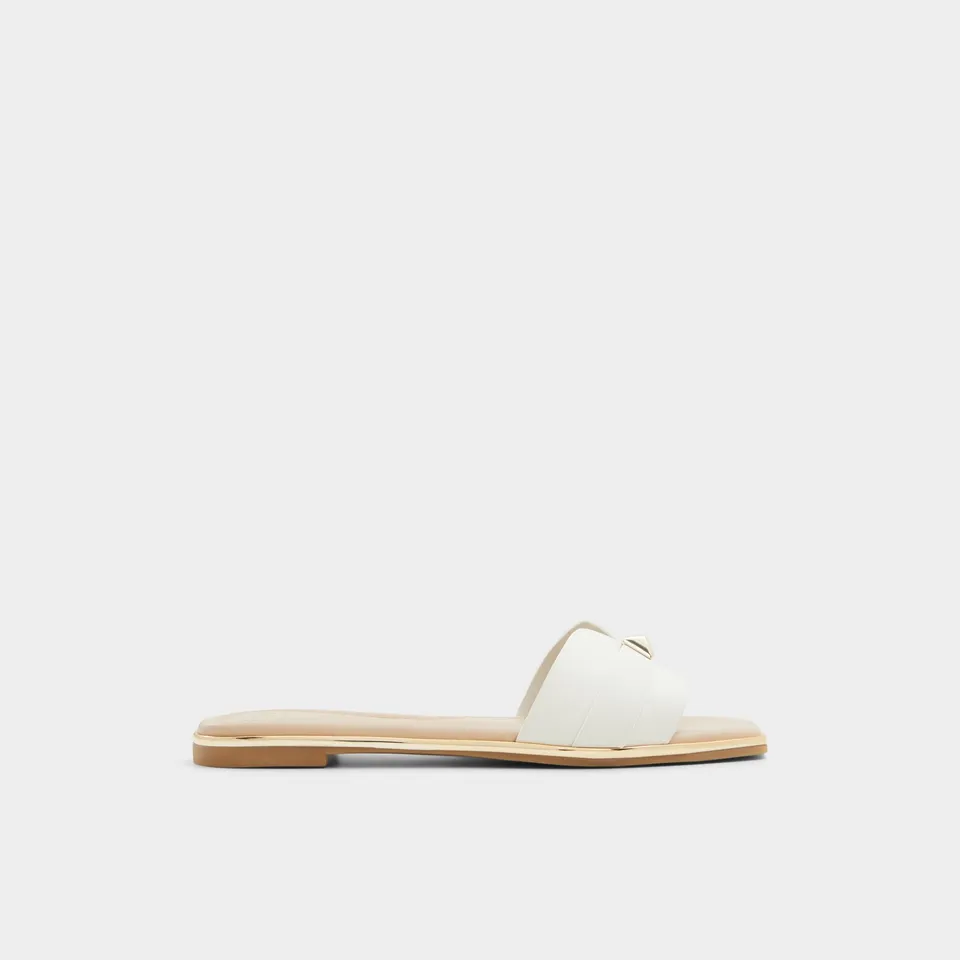 ALDO Darine sandales plates blanches détail doré
