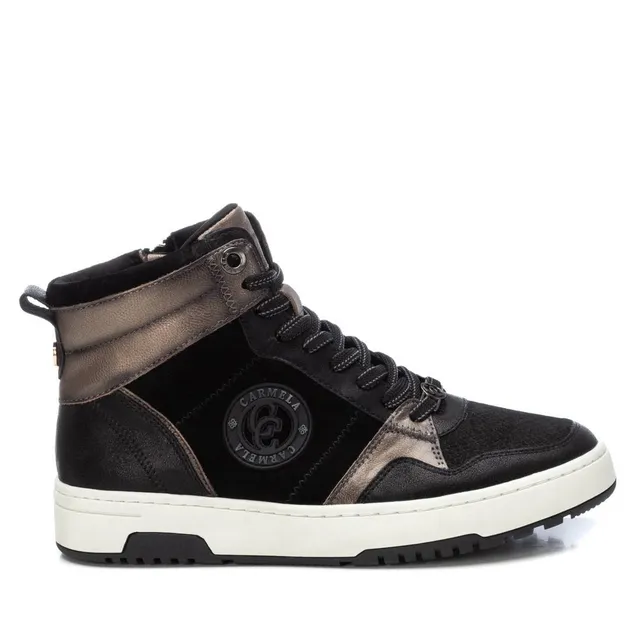 Carmela 16180902 bottines plates noir cuir semelle gomme