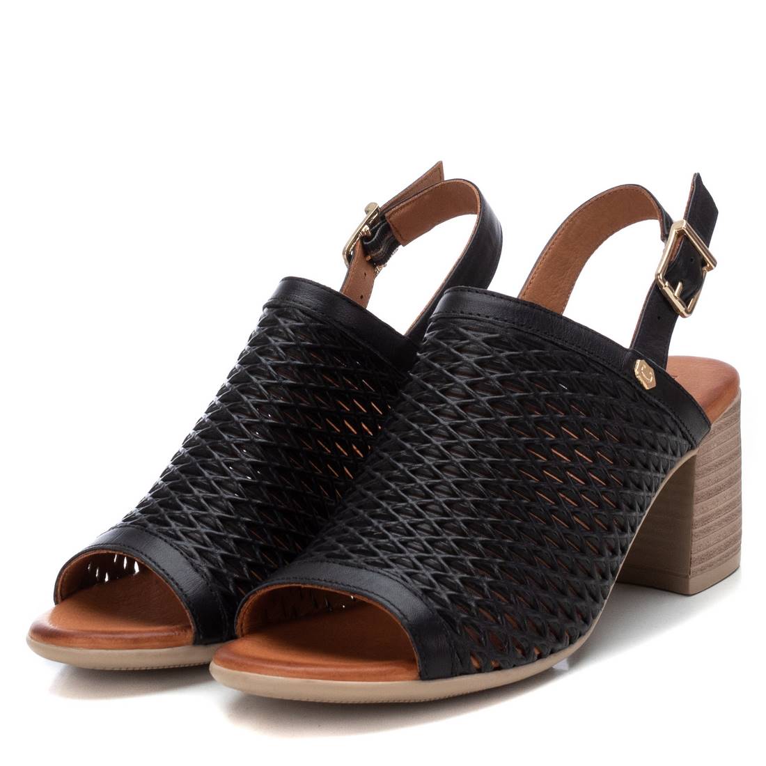 Carmela 16083703 sandales cuir noir talon 8 cm
