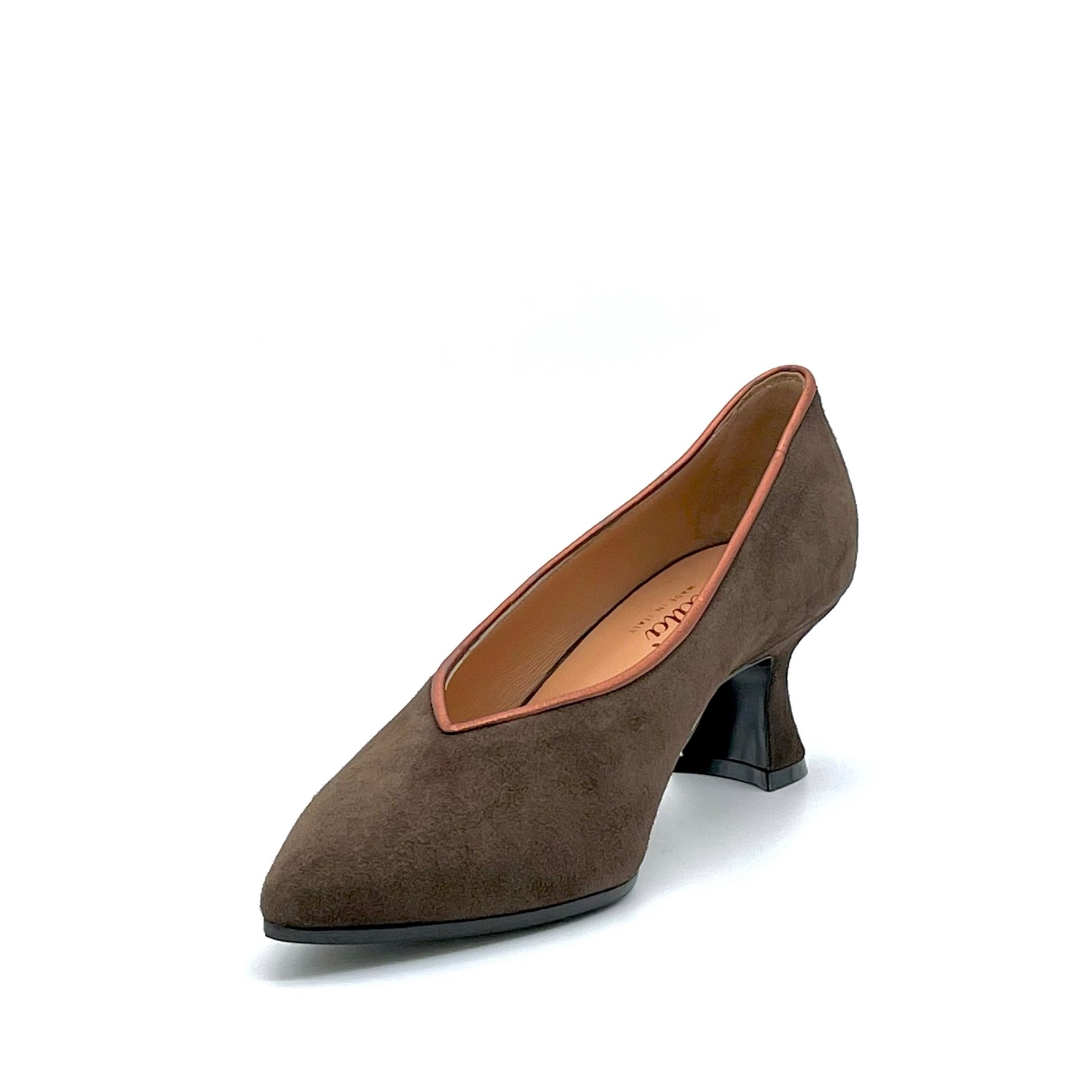 ELATA 52513 escarpins daim marron orange talon 5,5 cm
