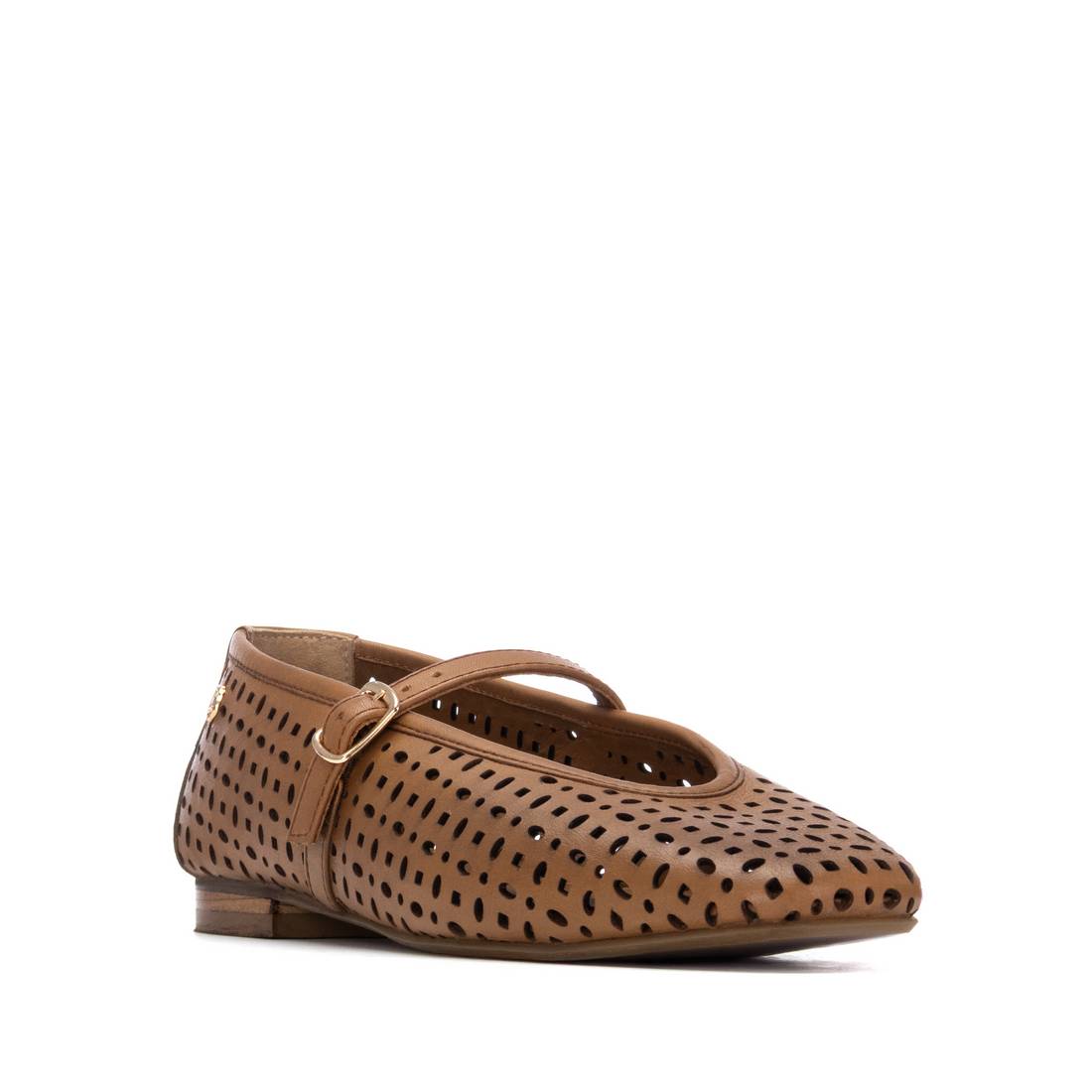 Carmela 16304801 ballerines cuir camel boucle
