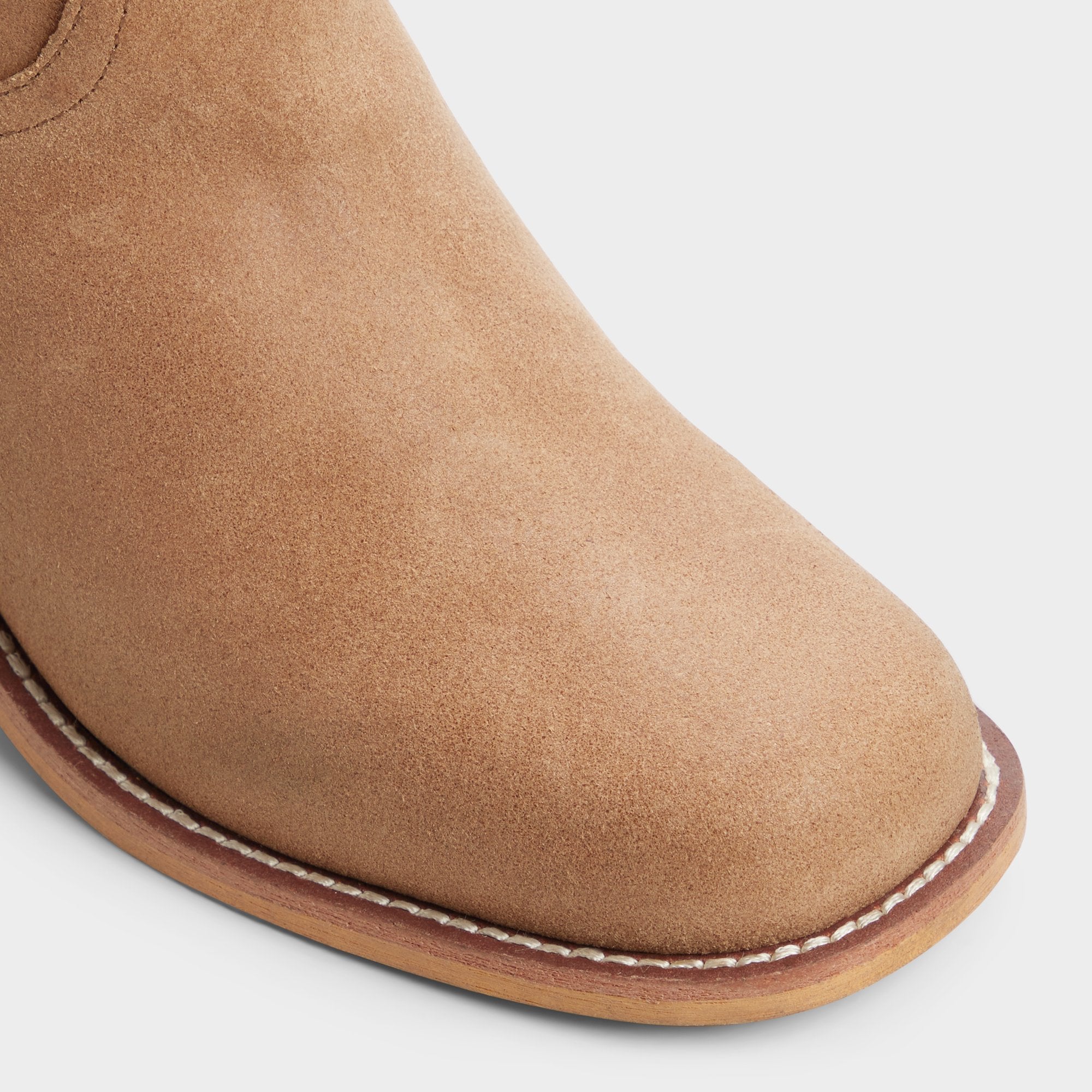 Aldo Haverton botte haute suède beige talon bloc