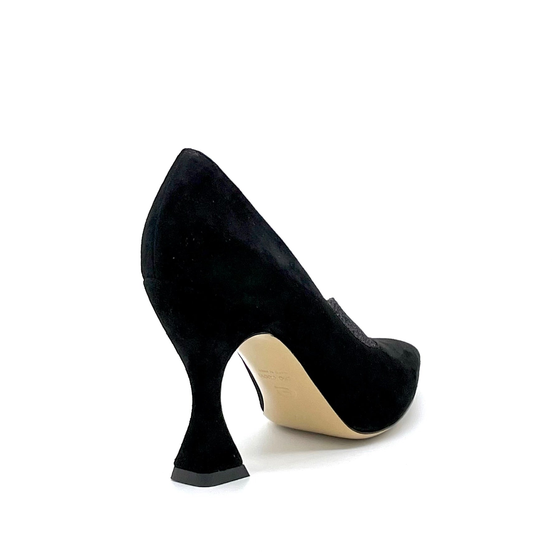 Elata 53515 escarpins daim noir glitter talon 9,5 cm