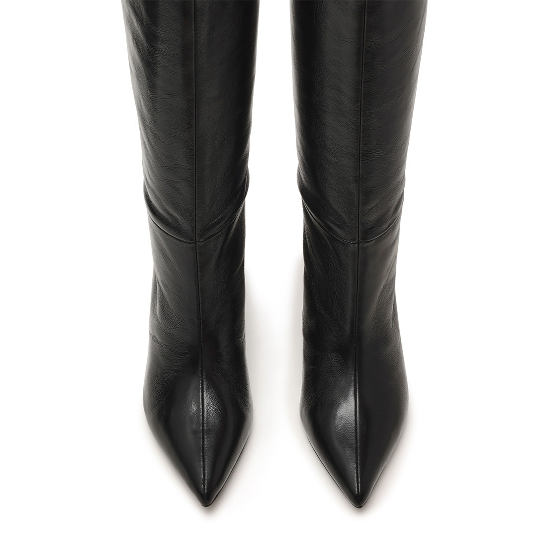 Steve Madden Lavan botte haute cuir noir talon 6 cm