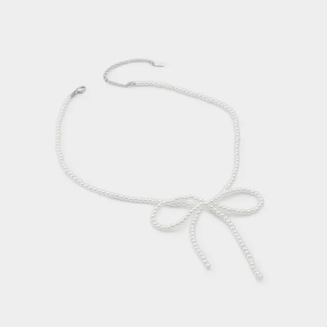 ALDO Pearlybow bijou perles nœud blanc