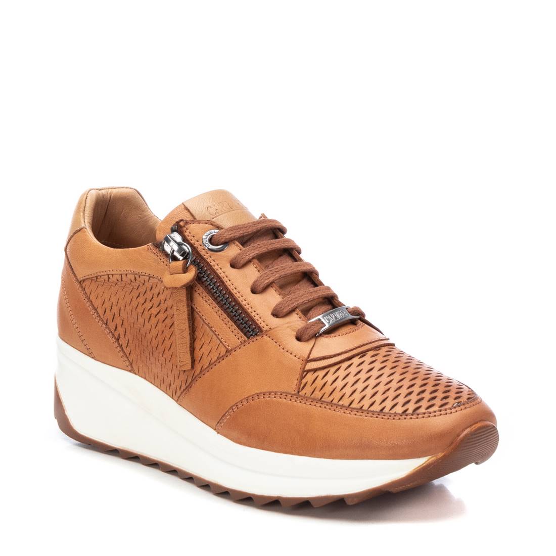 Carmela 16070901 sneaker femme marron cuir picots