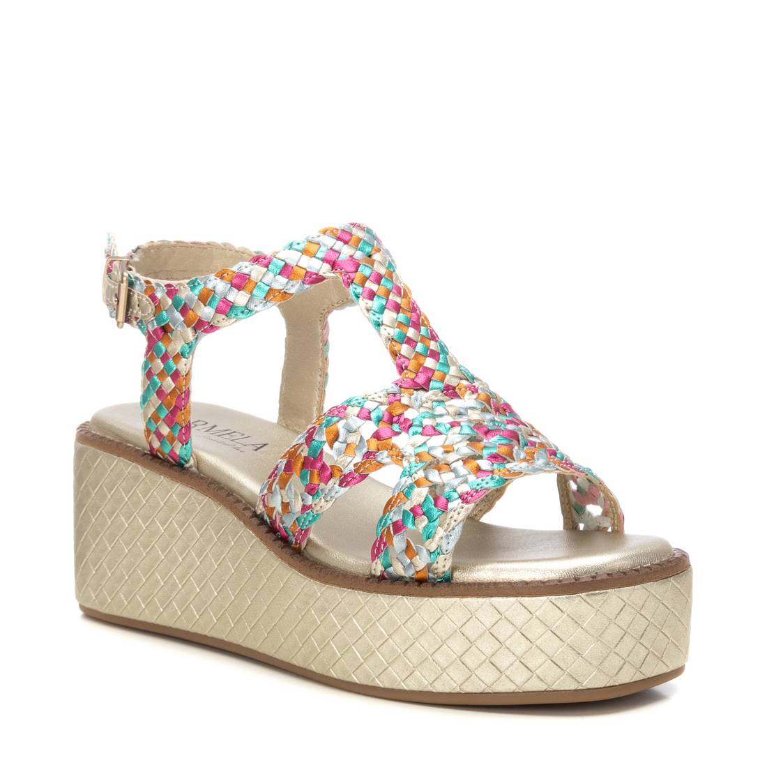 Carmela 16223106 sandale femme multicolore cuir compensée