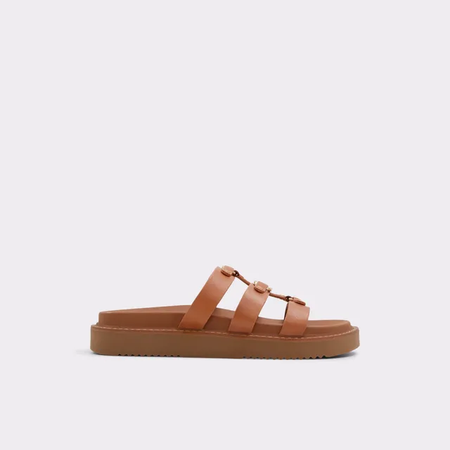 Aldo Mariesoleil sandales plates marron à brides