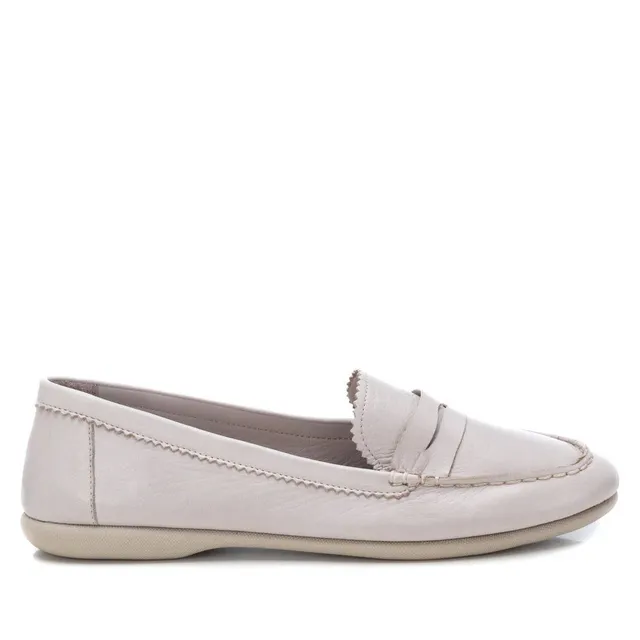 Carmela 16061101 mocassin cuir blanc plat