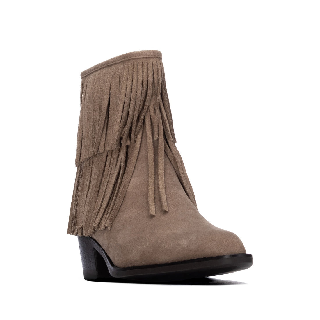 Carmela 16439501 bottines suède taupe franges