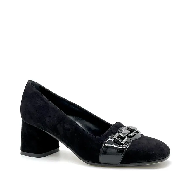 ELATA 55521 escarpin suède noir mors talon 5,5 cm