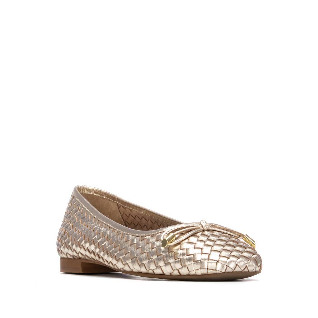 Carmela 16329603 ballerines cuir doré tressé plat