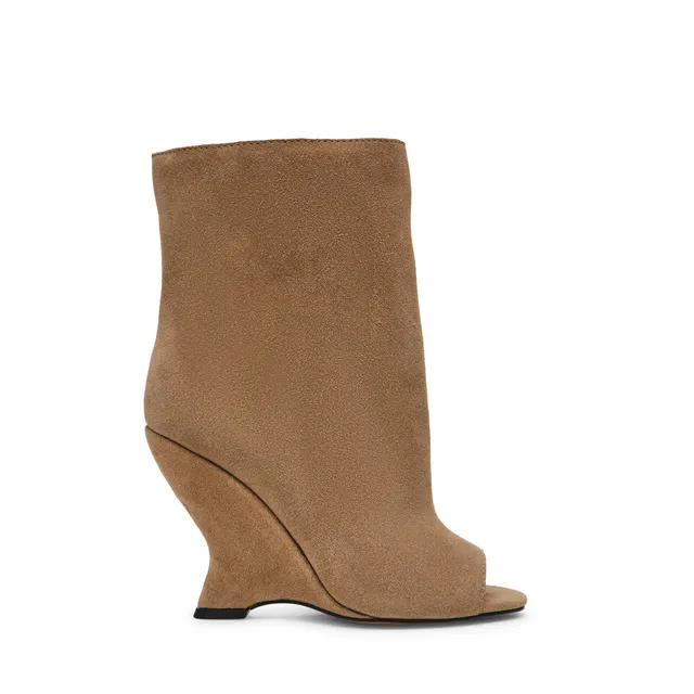 Steve Madden Rylix bottine taupe daim compensée 10 cm