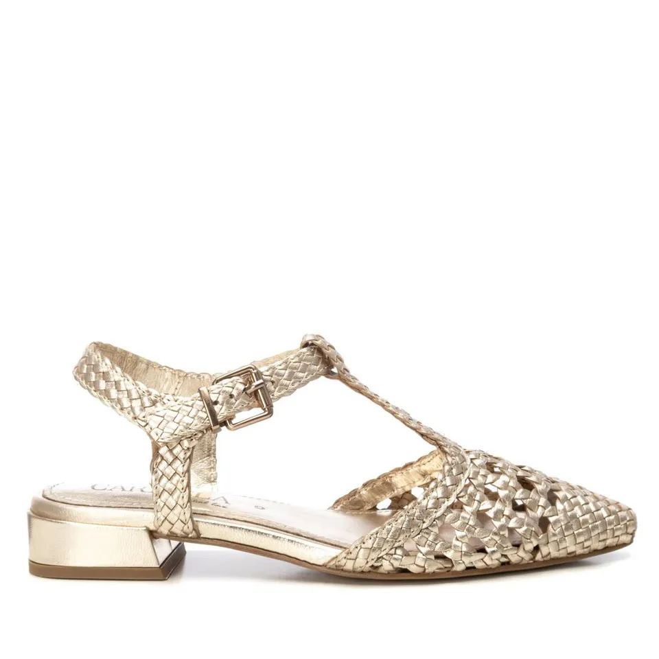 Carmela 16218401 ballerines dorées cuir tressé