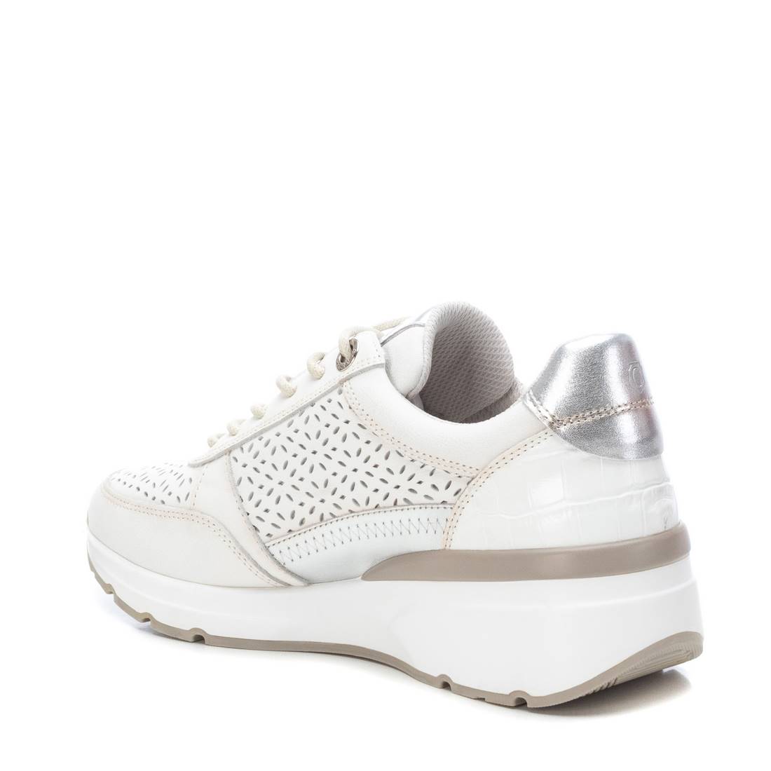 Carmela 16141702 sneakers blanches cuir ajouré zip