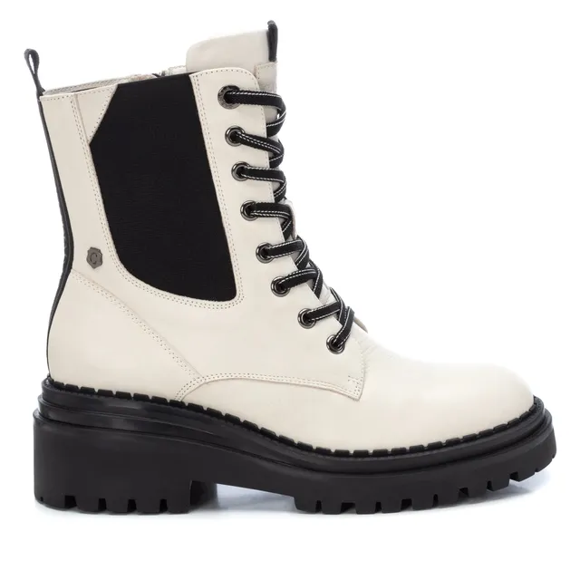 Carmela 16024302 bottine cuir blanc zip plat