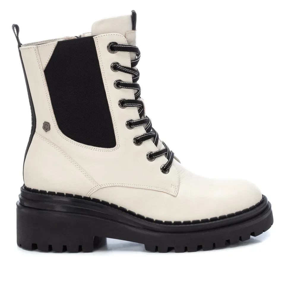 Carmela 16024302 bottine cuir blanc zip plat