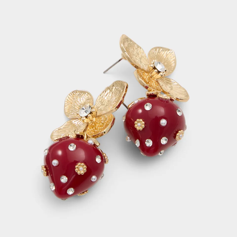 ALDO Berrybloom boucles d'oreilles fraise fleurie