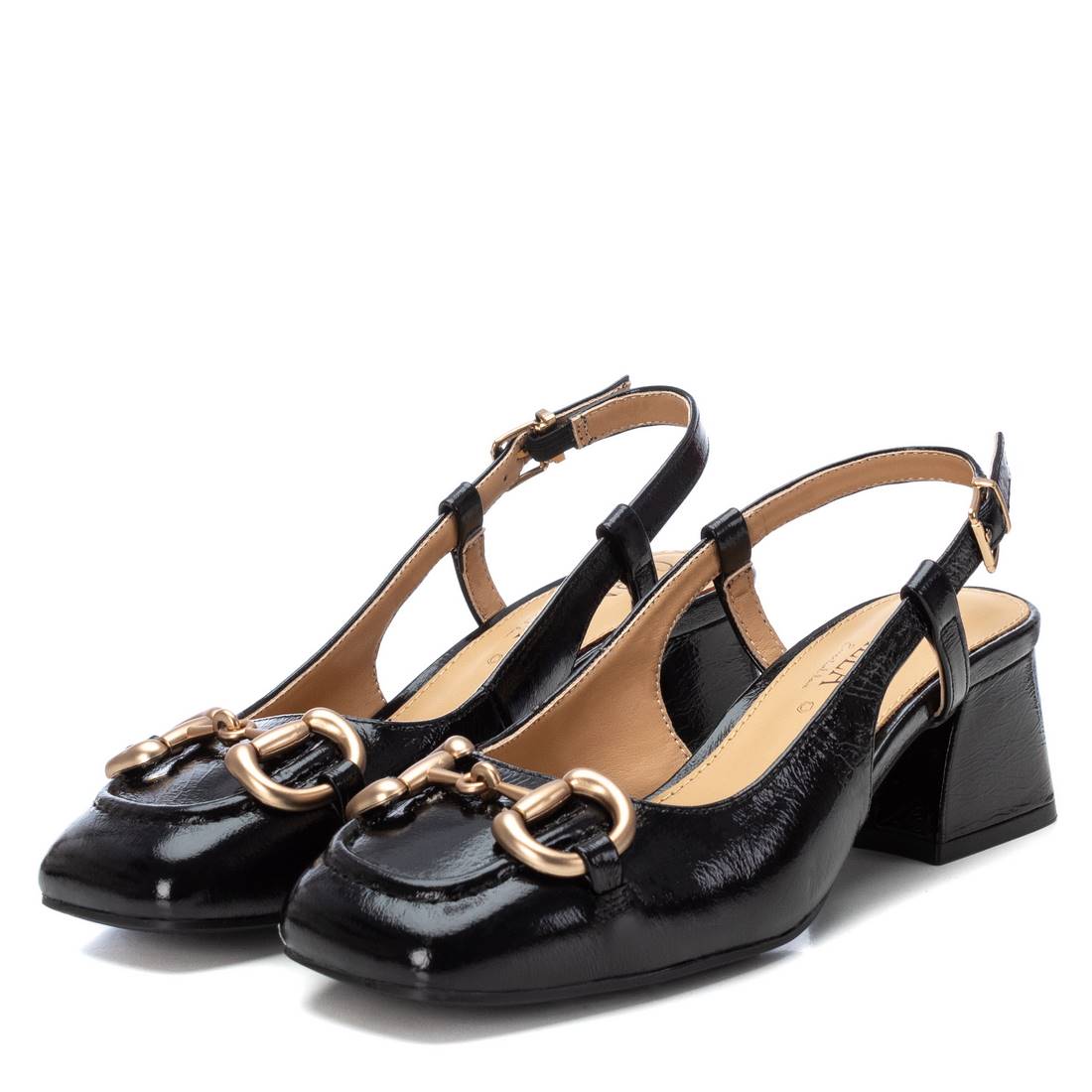 Carmela 16144305 mocassin noir cuir verni talon bas