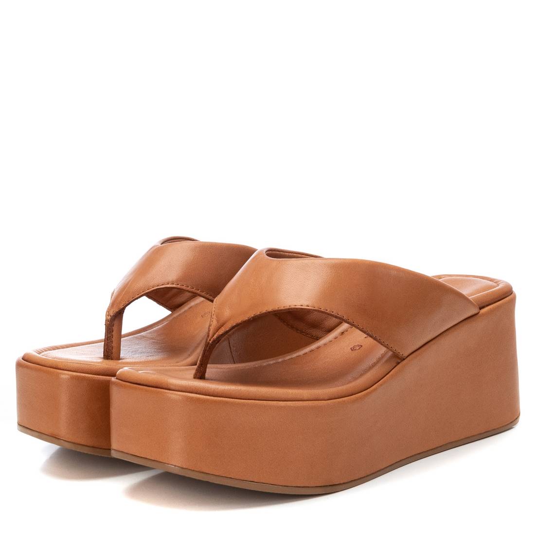 Carmela 16081001 sandales cuir marron compensées 7 cm