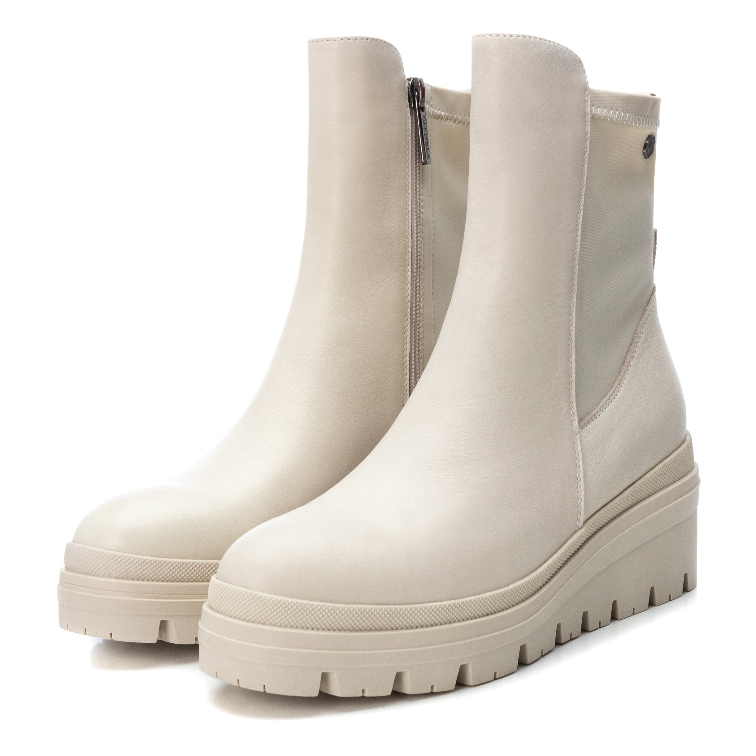 Carmela 16022902 chelsea blanc cuir compensé 6 cm