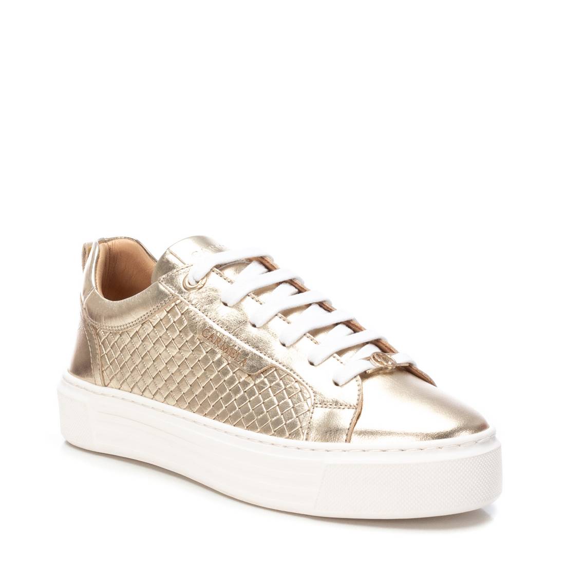 Carmela 16131303 baskets femme cuir doré lacets