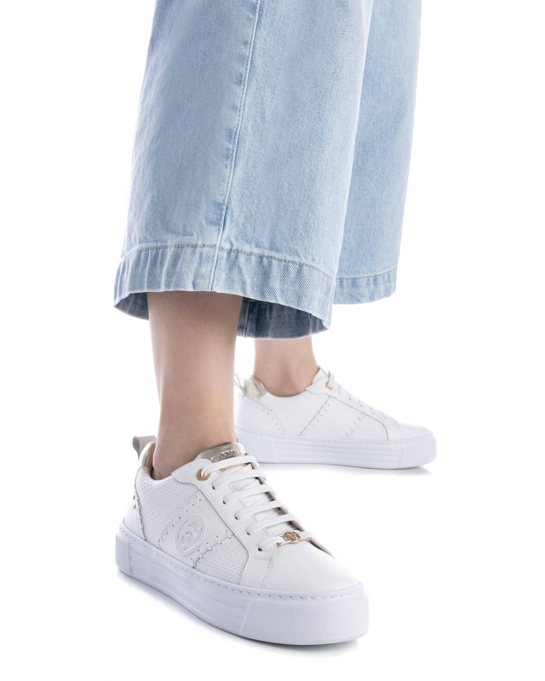 Carmela 16205701 Basket Femme Blanc Cuir